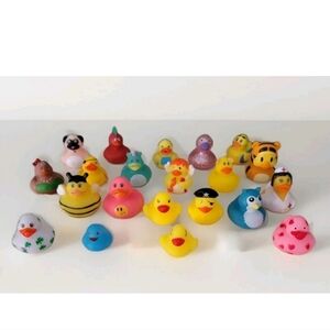 LOT 20 Rubber Duck Figures Jeep Ducks Pug Dentist Tigger Nurse Surfer